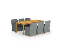 Vidaxl Ensemble De Salle À Manger De Jardin 9 Pcs Gris Clair