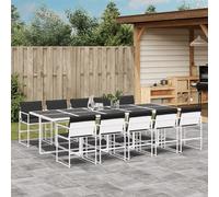 Ensemble à manger de jardin avec coussins 11pcs blanc textilène vidaXL