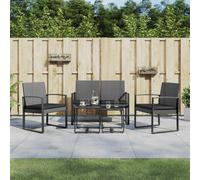 Ensemble à manger de jardin avec coussins 5 pcs noir rotin PP vidaXL