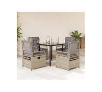 Ensemble à manger de jardin avec coussins 5pcs Beige poly rotin 3263007