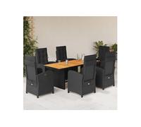 Ensemble à Manger de Jardin et Coussins Table 9 pcs Beige Résine Tressée vidaXL