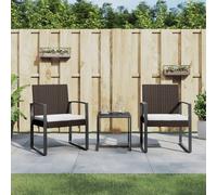 Ensemble à Manger de Jardin avec Coussins Meuble à Dîner 3 pcs Rotin PP vidaXL