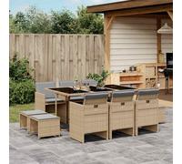 vidaXL 11-delige Tuinset met kussens poly rattan grijs3210614 G