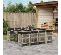 Ensemble à Manger de Jardin avec Coussins Meubles 13 pcs Résine Tressée vidaXL