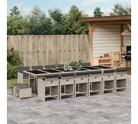 Vidaxl Ensemble À Manger De Jardin 17 Pcs Et Coussins Résine Tressée