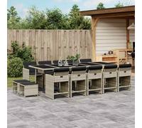 Ensemble à Manger de Jardin et Coussins 15 pcs, Chaises à Manger avec Accoudoirs, Ensemble de Meubles avec Table, 3211174