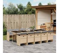 Vidaxl Ensemble À Manger De Jardin Et Coussins 11 Pcs Mélange Beige