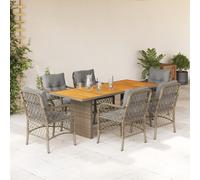 Ensemble à Manger de Jardin avec Coussins Meubles 7 pcs Résine Tressée vidaXL