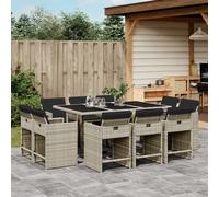 Ensemble à Manger de Jardin avec Coussins Meubles 9 pcs Résine Tressée vidaXL