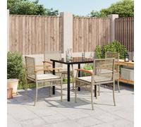 Ensemble à Manger de Jardin avec Coussins Patio Extérieur Résine Tressée vidaXL