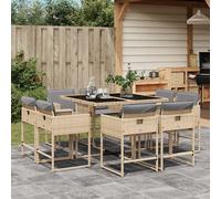 Ensemble à Manger de Jardin avec Coussins Table 11 pcs Résine Tressée vidaXL