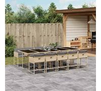 Ensemble à Manger de Jardin avec Coussins Table 11 pcs Résine Tressée vidaXL