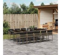 Ensemble à Manger de Jardin avec Coussins Table 13pcs Gris Résine Tressée vidaXL