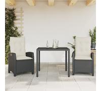 Ensemble à Manger de Jardin avec Coussins Table 5 pcs Noir Résine Tressée vidaXL