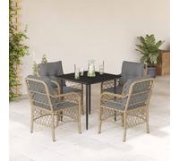 Ensemble à Manger de Jardin avec Coussins Table 5 pcs Résine Tressée vidaXL