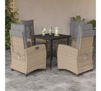 Vidaxl Ensemble À Manger De Jardin Coussins 5 Pcs Mélange Beige Rotin