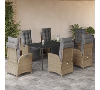 Ensemble à Manger de Jardin avec Coussins Table 7 pcs Résine Tressée vidaXL