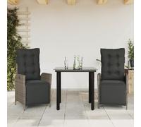 Ensemble à Manger de Jardin avec Coussins Table 9 pcs Gris Résine Tressée vidaXL