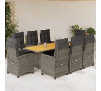 9-delige Tuinset met kussens poly rattan beige3212715