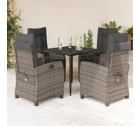 Ensemble à Manger de Jardin avec Coussins Table 9 pcs Gris Résine Tressée vidaXL