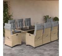 Ensemble à Manger de Jardin avec Coussins Table 9 pcs Résine Tressée vidaXL