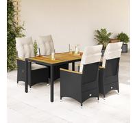Ensemble à Manger de Jardin Coussin Mobilier Balcon Patio Terrasse Noir vidaXL