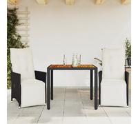 Ensemble à Manger de Jardin Coussin Mobilier Balcon Patio Terrasse Noir vidaXL