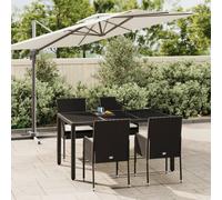 Ensemble à manger de jardin coussins 5pcs Noir Résine tressée vidaXL