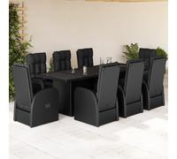 9-delige Tuinset poly rattan zwart3277633