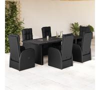 vidaXL 7-delige Tuinset met kussens poly rattan zwart3277632 Noir G
