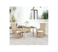 3-delige Tuinset met kussens poly rattan beige3157576