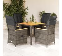 Ensemble à manger de jardin et coussins 7 pcs gris rotin vidaXL