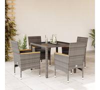 Ensemble à manger de jardin et coussins 9 pcs noir rotin verre vidaXL