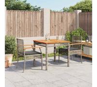 Ensemble à Manger de Jardin et Coussins Meubles 4 pcs Gris Résine Tressée vidaXL