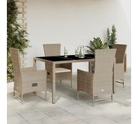 Ensemble à Manger de Jardin et Coussins Meubles 7pcs Beige Résine Tressée vidaXL