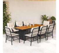 9-delige Tuinset met kussens poly rattan grijs3212061