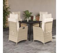 Ensemble à Manger de Jardin et Coussins Meubles 9pcs Beige Résine Tressée vidaXL