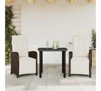 Ensemble à Manger de Jardin et Coussins Table 7 pcs Marron Résine Tressée vidaXL