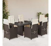 vidaXL 7-delige Tuinset met kussens poly rattan beige3212508 Beige G