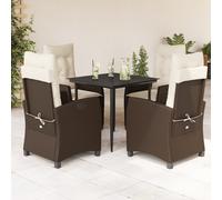 Ensemble à Manger de Jardin et Coussins Table 9 pcs Marron Résine Tressée vidaXL