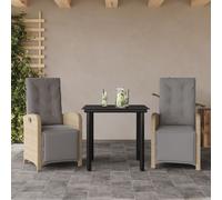 Ensemble à Manger de Jardin et Coussins Table Beige Résine Tressée vidaXL