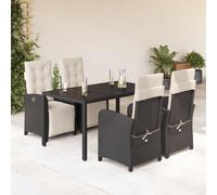 vidaXL Ensemble à Manger de Jardin avec Coussins 5 pcs, Table et Chaises avec Dossier et Repose-pied Réglables, Meubles 3212464 Gris G