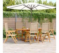 Ensemble à Manger de Jardin Mobilier 7 pcs Résine Tressée et Bois Massif vidaXL