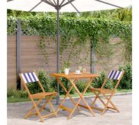 Ensemble à Manger de Jardin Mobilier Terrasse 5 pcs Tissu et Bois Massif vidaXL