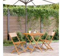 Vidaxl Ensemble À Manger De Jardin 5 Pcs Beige Tissu Et Bois Massif