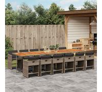 vidaXL Ensemble de jardin 13 pièces avec coussins Noir Poly Rattan