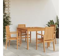 Vidaxl Ensemble À Dîner De Jardin 5 Pcs Bois De Teck Massif