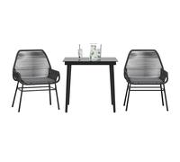 Ensemble à manger jardin coussins 5 pcs gris poly rotin verre vidaXL
