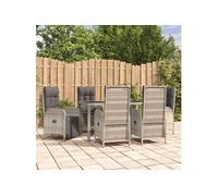 Mobilier à Dîner de Jardin et Coussins Meuble de Salle à Manger Rotin vidaXL