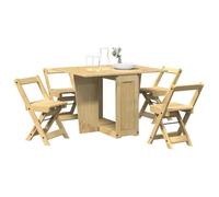Ensemble à manger pliable - vidaXL - Corona - Bois massif - Extensible - Marron